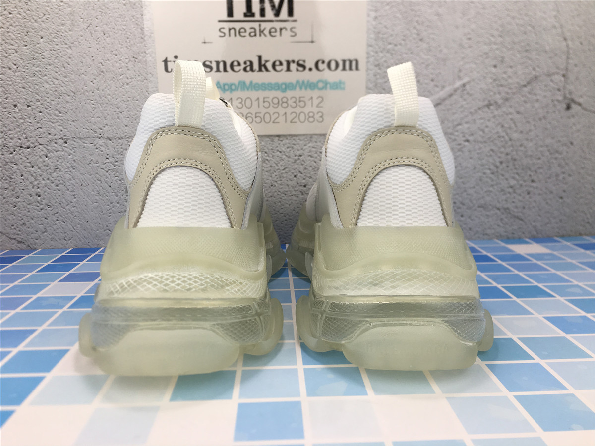 G5 Batch Balenciaga Triple S Clear Sole White Sneakers